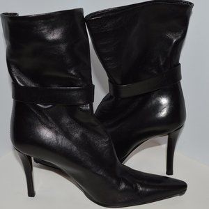 Walter Steiger Women's Size 35 US Size 4-5 Black Leather Stiletto Italian Boots